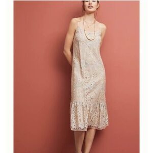 Anthropologie Eri + Ali Crochet Lace Retro Sleeveless Midi Dress Size S